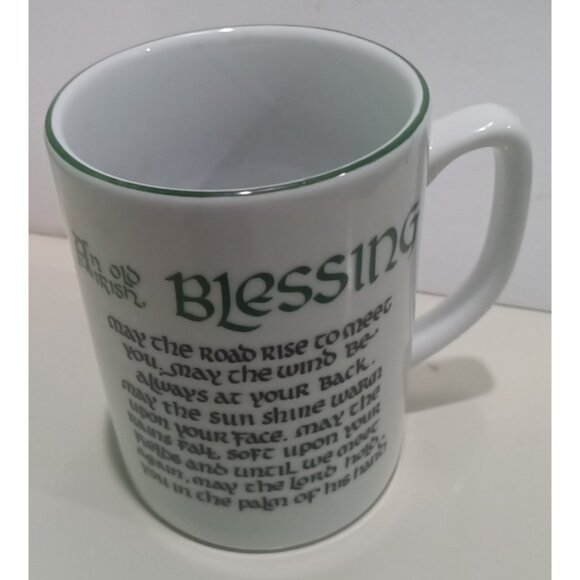 An Old Irish Blessing Coffee Mug Bewley Irish Imports Exclusive Design Shamrocks - Picture 1 of 5